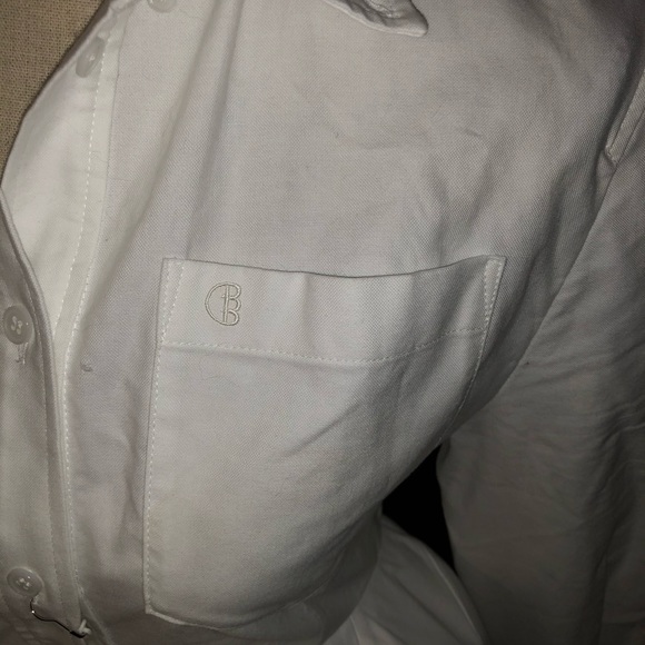 White Fishboned Button down - Picture 2 of 7